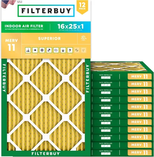 Miniatura 20 de Filterbuy Filtro de aire MERV 11 de 14 x 24 x 1 superior, defensa de mascotas y alergias (paquete de 12), filtros electrostáticos plisados
