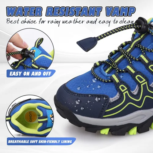 Miniatura 2 de UOVO Tenis para niños y niñas, para senderismo, correr, caminar al aire libre, tenis impermeables antideslizantes