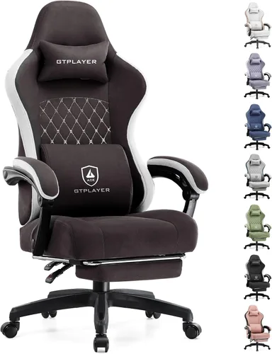 Miniatura 14 de GTPLAYER Silla Gaming, Silla de Oficina para Computadora con Cojín de Resorte de Bolsillo, Reposabrazos de Conexión y Reposapiés, Silla Ergonómica