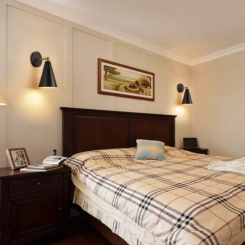 Miniatura 2 de MWZ Modernos apliques de pared negros de iluminación, paquete de 2 lámparas rústicas doradas, estilo casa de campo, acabado de bronce, luces