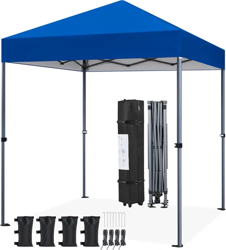 Miniatura 20 de Yaheetech Toldo desplegable de 6.6 x 6.6 pulgadas, tienda de campaña instantánea portátil para exteriores, kiosco comercial con bolsa de transporte