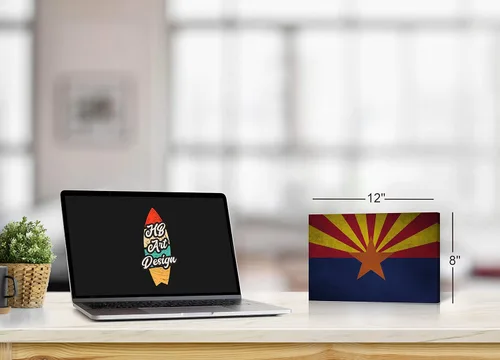 Miniatura 2 de Lienzo impreso con la bandera del estado de Arizona vintage, arte de pared con la bandera del estado de Arizona, arte de pared con la bandera