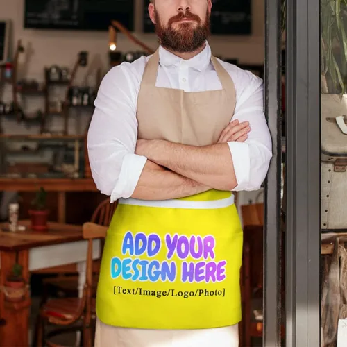 Miniatura 79 de AXKEUDO Delantal personalizado con bolsillos, delantales de cintura para camarera para cocinar en casa, restaurante, servir trabajo