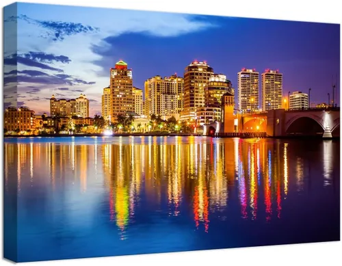 Miniatura 18 de Myrtle Beach - Arte de pared con diseño de horizonte de la ciudad de Carolina del Sur, Estados Unidos, para oficina, sala de estar, dormitorio