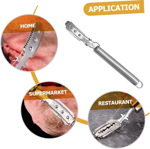 Miniatura 8 de HOMSFOU 2 unids herramienta de afeitar de cocina herramienta de mano de acero inoxidable raspador herramientas rebanador de pan cocina carne cerdo