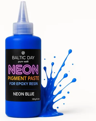 Miniatura 8 de BALTIC DAY Pasta de pigmento de neón para resina epoxi, 12 colores ultrabrillantes (0.55 onzas), tinte de pasta de polvo de mica, alto brillo, fácil