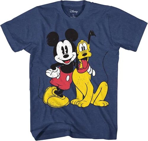 Miniatura 5 de Disney Mickey Mouse & Pluto - Camiseta para hombre con gráficos para adultos