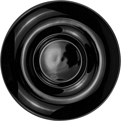 Miniatura 5 de Yesland Paquete de 2 tazas y platillo de café de cerámica de 8.5 onzas, tazas de capuchino negro brillante para cafetería y barista, perfectas