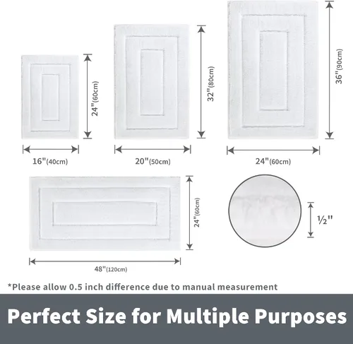 Miniatura 2 de GRANNY SAYS Juego de 2 alfombras de baño de microfibra súper suave y absorbente para baño, antideslizantes, lavables, juego de alfombras de baño Gris