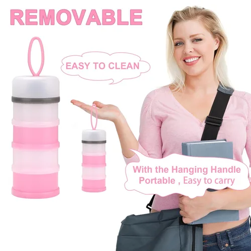 Miniatura 6 de Accmor 2 unidades de dispensador de fórmula para bebés para llevar, dispensador de fórmula apilable, contenedor de fórmula para llevar, contenedor
