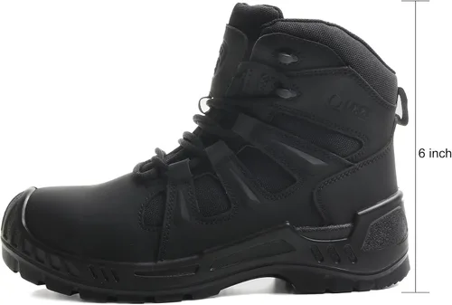 Miniatura 4 de Botas de trabajo con punta compuesta para hombres, zapatos de seguridad ASTM F2413, sin metal, bota antideslizante (OX4603)
