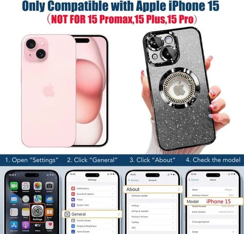 Miniatura 256 de Misscase Funda magnética con purpurina para iPhone 11 compatible con MagSafe, protección completa, delgada, a prueba de golpes, antiarañazos