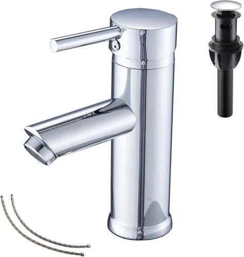 Miniatura 10 de Grifo de baño negro con una sola manija, un agujero, 1 o 3 agujeros, instalación de 4 pulgadas, acero inoxidable, grifo de tocador de baño a juego