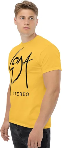 Miniatura 4 de Soda Stereo. Banda de Rock Argentina. Rock Nacional Argentino. Camiseta de 100% algodón peinado. Corte Unisex. CAM2723. Amarilla
