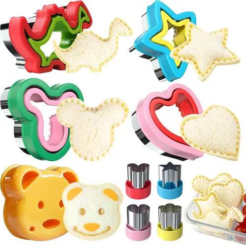 Cortador y sellador de sándwiches, cortador de sándwiches para niños 5 piezas (GRANDE), fabricante de sándwiches sin corteza, ideal para lonchera y