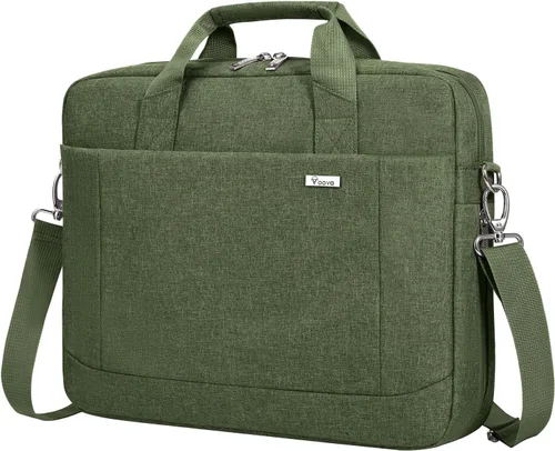 Voova - Bolso para laptop de 15, 15.6, 16 pulgadas, funda para computadora con bandolera, maletín expandible impermeable para negocios para hombres