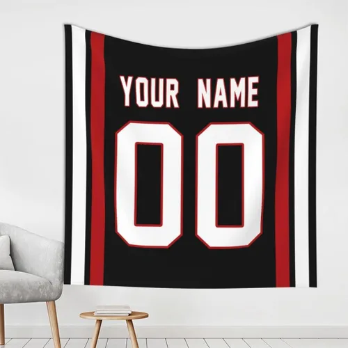 Miniatura 30 de Tapiz personalizado de fútbol americano personalizado con cualquier nombre, tapiz de 59 x 59 pulgadas, para colgar en la pared, gimnasio, deportes