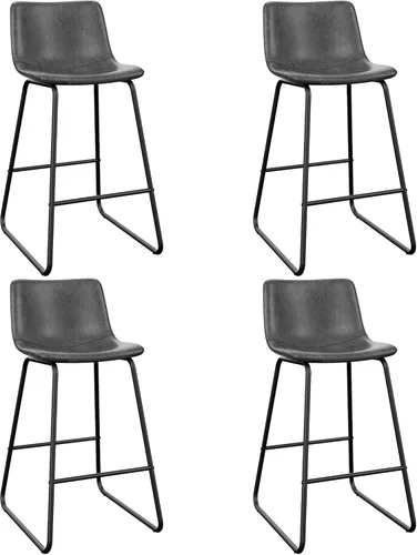 Miniatura 17 de Bar Stools Set of 2, 26 Inches Counter Height Bar Stools with Back, Modern Faux Leather Barstools with Metal Legs and Footrest, Bar Chairs for