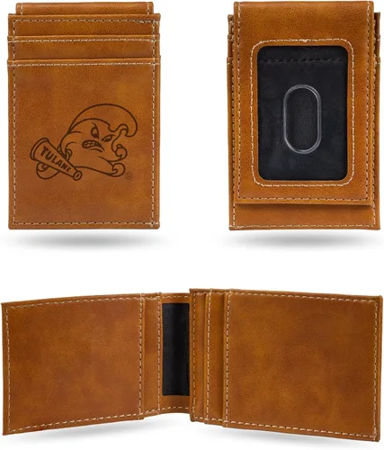 Miniatura 135 de Cartera de bolsillo frontal grabada con láser NCAA - Compacta/Cómoda/Delgada