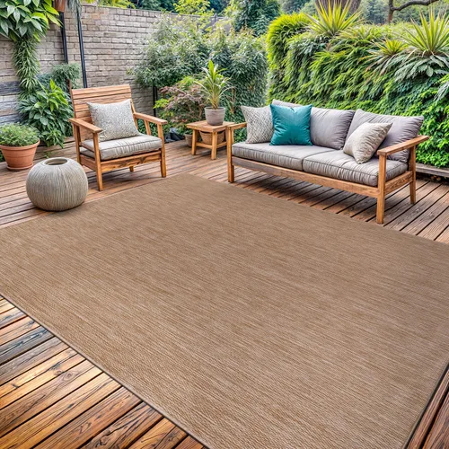 Alfombra Lavable para Interiores y Exteriores 8x10 Resistente a la Intemperie Alfombras de Área Modernas de Yute Sólido para Porche Terraza Balcón