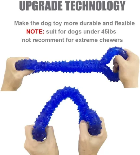 Miniatura 5 de LECHONG Juguetes duraderos para masticar perros de 13 pulgadas con forma de hueso, juguetes extra grandes para perros con diseño convexo, juguete
