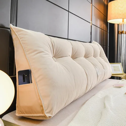 Miniatura 8 de Almohada de cabecera con cuña para lectura, respaldo de vellón, almohada de descanso de lectura, cojín triangular grande para la espalda, almohada