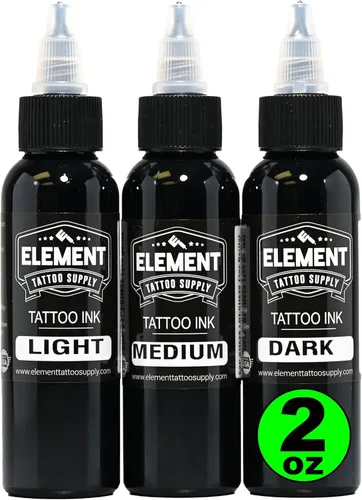 Miniatura 36 de Element Tattoo Supply - Tinta de tatuaje negra prémium - Tinta de tatuaje profesional y suministros para contorno, sombreado y mezcla - Tinta