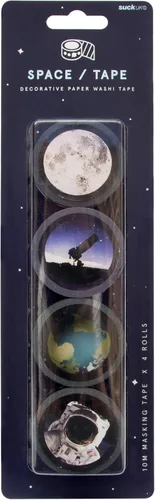 Miniatura 2 de Suck UK Cinta Washi Juegos de 4 cintas Washi con temática espacial Cintas de papel anchas Regalos espaciales Suministros estéticos