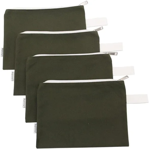 Miniatura 8 de Estuches con cierre para organización de herramientas de Augbunny, 100 % algodón, 16 onzas, ultrarresistentes, multiusos, de lona, 4 unidades Verde