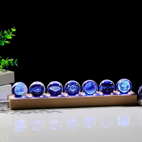 Miniatura 7 de Qianwei Bola de cristal 3D, decoración gótica de Halloween con base de lámpara LED, el mejor regalo de cumpleaños para hombres, profesores, niños