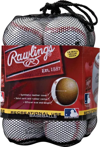 Rawlings | Pelotas de béisbol para uso recreativo de la liga oficial | Para jóvenes | Bolsa de 12 | OLB3BAG12 | 12 unidades