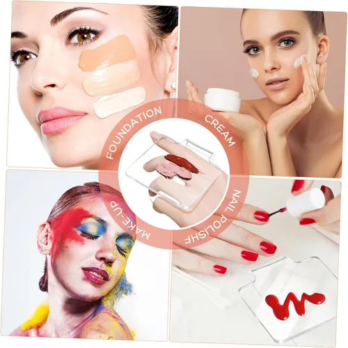 Miniatura 3 de Minkissy Paleta de mano de maquillaje, paleta de manicura de acrílico, paleta de maquillaje, paleta de maquillaje para salón profesional