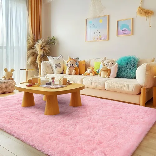 Miniatura 55 de Awaytail Alfombra Esponjosa Lavable 2x3 Pies, Pura Negra Alfombra para Silla de Escritorio Antideslizante, Alfombra Supersuave para Niños