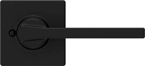 Miniatura 2 de Kwikset - Manija de puerta falsa Casey, palanca de un lado para armarios, puertas dobles francesas y despensa, palanca interior reversible de Negro