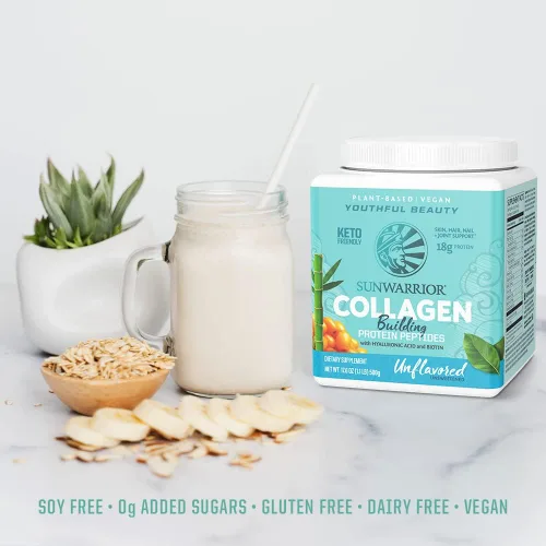 Miniatura 5 de Polvo de Proteína Péptida para Construcción de Colágeno Vegano con Biotina Vitamina C Ácido Hialurónico Polvo de Proteína de Colágeno para Cabello