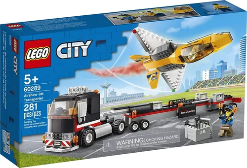 LEGO City Airshow Jet Transporter 60289 Kit de construcción; divertido juego de juguete para niños, nuevo 2021 (281 piezas)