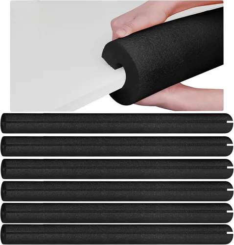 Hanaive Negro 6 piezas Tubo de espuma de poliuretano para aislamiento de tuberías, fideos de piscina jumbo pre-ranurados, tubo grande de espuma para