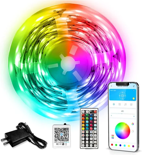Miniatura 10 de DAYBETTER - Luces LED de 65.6 pies, tira de luces LED RGB 5050 flexibles que cambian de color, 2 rollos de luces LED de 32.8 pies para decoración