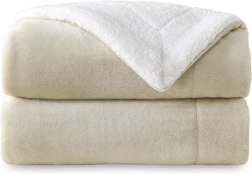 Miniatura 16 de SOCHOW Manta de forro polar Sherpa de doble cara, súper suave, lujosa manta de felpa, tamaño queen, 228.6 x 228.6 cm, gris