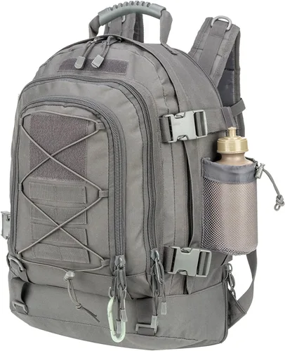 Miniatura 8 de Mochila táctica militar expandible 40-64L Bolsa de 3 días Senderismo Gimnasio Deporte Camping Negro