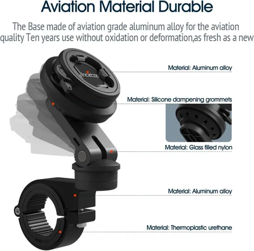 Miniatura 3 de Soporte de teléfono para motocicleta, soporte para teléfono celular con módulo amortiguador de vibraciones, soporte de manillar de bicicleta frontal