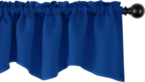 Miniatura 12 de Cenefas Deconovo festoneadas para cortinas pequeñas para oscurecimiento con barra de cortina sólida