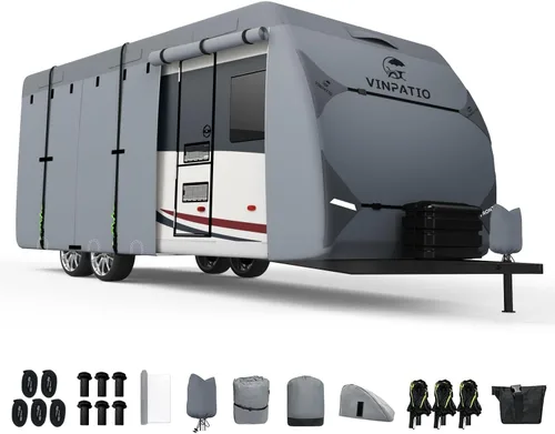 Miniatura 22 de VINPATIO - Cubierta resistente para remolque, cámper, Toy Hauler, caravana de 22 a 24 pies. de 7 capas, con correas resistentes al viento, cubiertas