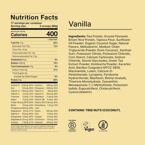 Miniatura 6 de Huel Black Edition Proteína vegana en polvo de vainilla de 1.41 oz Reemplazo nutricionalmente completo de comidas 27 vitaminas y minerales