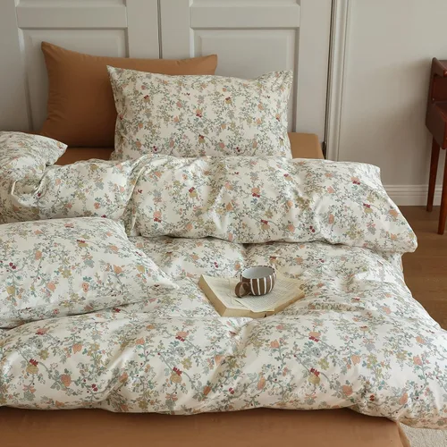 Miniatura 60 de EAVD - Juego de funda de edredón floral amarillo, tamaño Queen, de algodón, reversible, con estampado de jardín, floral, estético, 1 funda