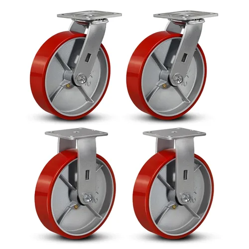 Miniatura 36 de Ruedas industriales de 4 x 2 pulgadas, ruedas resistentes, ruedas de poliuretano, capacidad de hasta 3200 libras. Uso para camión de plataforma