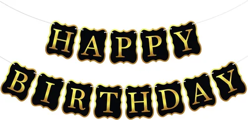 Miniatura 13 de KatchOn, Cartel de feliz cumpleaños negro y dorado, 10 pies, NO DIY, telón de fondo de feliz cumpleaños, decoraciones de feliz cumpleaños