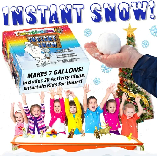 Miniatura 10 de PARTY GOAT Polvo de nieve falso a granel para uso en interiores y exteriores. 39oz Hace 15 galones de nieve instantánea para juego sensorial. Crea