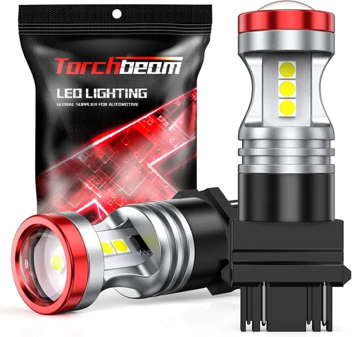 Miniatura 10 de Torchbeam 3157 - Bombillas LED, luces de señal de giro LED amarillas ámbar, 400% más brillantes 3156 3057 3457 4157, bombilla LED con proyector