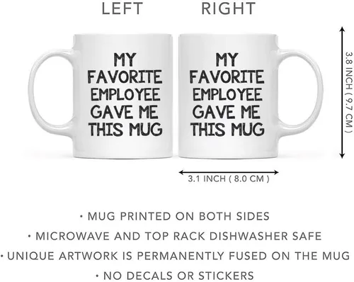 Miniatura 2 de Divertida taza de café de oficina con texto en inglés «My Favorite Employee Gave Me This Mug – Regalo de oficina de broma para jefe – Regalos únicos